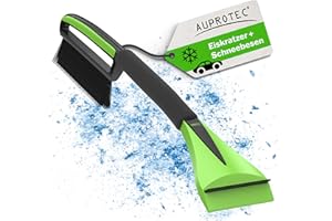 ‎AUPROTEC AUPROTEC Eiskratzer Auto mit Besen & Softgriff/Eiskratzer mit Besen/Scheibenkratzer Auto/Schneekratzer Auto mit Besen/Scheibenkratzer Winter/Eisschaber Auto – ASE 1 schwarz-grün