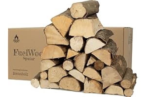 FuelWood Spatar Leña de Carpe, Secado al Horno, 25 cm, Menos del 15% de Humedad, Ideal para Horno, Chimenea, Barbacoa, Barbacoa y Hoguera, leña, leña, Barbacoa (60 litros)