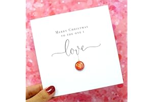 BRIGHT HEART DESIGN Handmade Merry Christmas To The One I Love Card, for Wife Husband Girlfriend Boyfriend 3D Xmas Bauble Design with Envelope