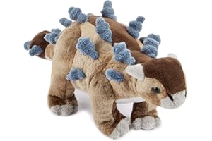 Zappi Co Ultra Soft Ankylosaurus Dinosaur Plush Toy (32cm Depth) - Safari Collection, Perfect for Kids, Realistic Lifelike