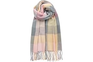CHALIER FASHION Écharpe Femme Carreaux Foulard Châle Douce d'Hiver Femme Chaude Longue Écharpe Motif à Carreuaux Vintage Multicolore