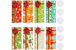 DERAYEE 8pcs Weihnachtsgeldhalter Boxen mit Schleife,Cash Boxen, Weihnachten Geldkarte Geschenk Box mit Aufklebern für Weihnachten Party Favor