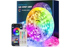 Bonve Pet Ruban LED 10M Bande LED RGB Bande Lumineuse Flexible Multicolore avec Télécommande à 40 Touches, Synchroniser avec la Musique, pour Fête Décor pour la Maison Chambre Bar
