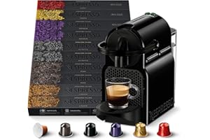Nespresso MACCHINA INISSIA E 100 CAPSULE – Inissia EN80B Macchina Caffè di De’Longhi con 100 Capsule Caffè Selezione Ispirazione Italiana, Riciclabile, Linea Original