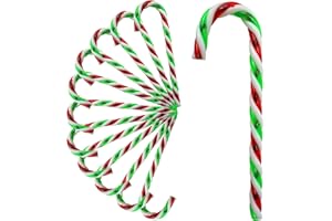 CEPEWA Bastones de caramelo para árbol de Navidad, decoración navideña de plástico, con colgador, juego de 15 unidades