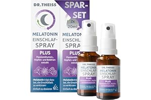 ‎DR.THEISS Dr. Theiss Melatonin Einschlaf-Spray PLUS Spar-Set | 0,25mg Melatonin täglich | 2x 20ml | Passionsblumen-, Hopfen- & Baldrianextrakt | Vegan | Johannisbeer-Minzgeschmack