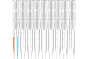 HUAZIZ 100 Piezas Pipeta, 3 ml Pipeta de Transferencia de Plástico, Desechables Pipeta con Escala para Transferir Aceites Esenciales Mezcla de Perfume Pinturas Acrílicas y Laboratorio