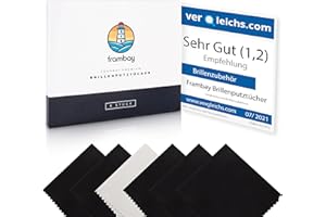 Frambay [6er Set Brillenputztuch Mikrofaser in Optikerqualität I Brillenputztücher für Brille, Handy und Kamera I Brillen Putztücher - 18x15cm I Brillenputztuch Microfaser