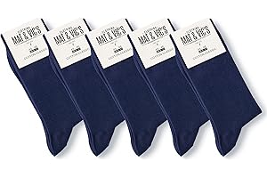 MAT AND VIC'S Mat & Vic’s Calcetines Clásicos de Vestir para Hombre y Mujer, Algodón, Certificado Oeko-Tex 100, cómodos, negro o multicolora (5 o 10 pares)