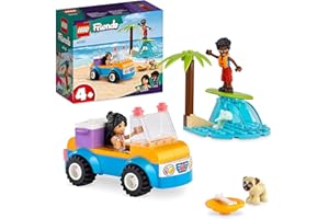 LEGO Friends Divertimento sul Beach Buggy con Macchina Giocattolo, Tavola da Surf, Mini Bamboline, Delfino e Cane, Giochi Estivi per Bambini e Bambine dai 4 Anni 41725