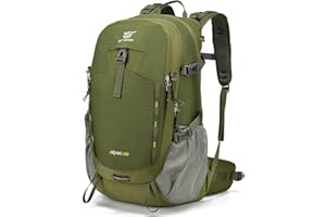 SKYSPER Mochila de Senderismo 30L Mochila de Trekking Impermeable con Ventilación Trasera y Espalda de Malla excursiones de un día con Cinturón de Cadera para Mochila al Aire Libre