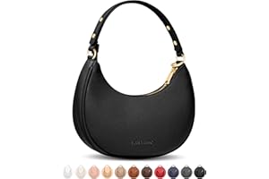 VANTAMO Borsa a mezzaluna da donna - Borsa a mezzaluna in ecopelle con antifurto RFID e tracolla regolabile - Borsa a luna con cerniere dorate e clip anti-borseggio - Borsa a forma di luna per tutti i giorni