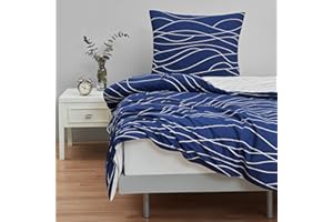 ‎MIXIBABY Mixibaby Bettwäsche Bettgarnitur Bettbezug Baumwolle 135x200 155x220 200x200 200x220 Modern, Größe:135 x 200 cm, Design Bettwäsche:Astern D35