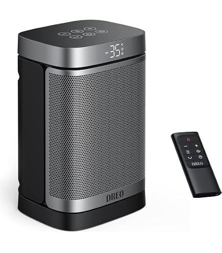 Chauffage D'Appoint 1500W PTC - 4 Modes, Minuterie 24H, Télécommande | Silencieux, Anti-Chute