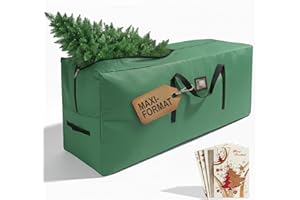 ONBEST Weihnachtsbaumtasche XXL 120×51×38 cm – robuste 600D Oxford Aufbewahrungstasche | wasserabweisende Schutzhülle mit Doppel Reißverschluss & Tragegriffen | für bis zu 220 cm künstlichen Tannenbau