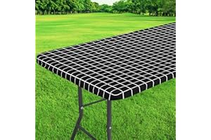 ASTNIC Mantel rectangular elástico ajustable con respaldo de franela, plegable, impermeable, de vinilo, lavable, a prueba de aceite, PVC, para cocina, comedor, picnic (75 x 180 cm)