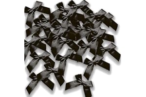 JKDHJK 48 Stück 5 Cm / 1,97" Regenbogenband Mini Schleife Dekoration Diy Handwerk Für Valentinstag Geschenkverpackung Hochzeit Auto Bänder Weihnachtskarten (Schwarz)