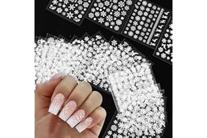 ‎JMEOWIO JMEOWIO Nagelsticker Weihnachten Schneeflocke 30 Blatt Nail Art Sticker Selbstklebend Nagelaufkleber Dekoration Nageldesign Zubehör