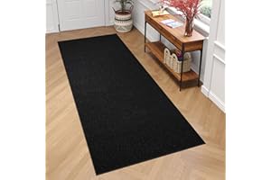 ‎TAPISO TAPISO Mono Läufer Teppich Kurzflor Indoor Outdoor UV-beständig Schwarz Einfarbig Wohnzimmer Schlafzimmer Kinderzimmer Modern Design ÖKO-TEX 70 x 120 cm