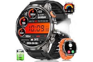 DEKELIFE 2025 Montre Connectée Homme 1000mAh/5ATM Étanche/LED Lampe, 1.91" AMOLED Militaire Smartwatch Homme avec Appel Bluetooth, 113 Modes Sportifs, 24H Sommeil/Fréquence Cardiaque/Podomètre Android iOS Noir