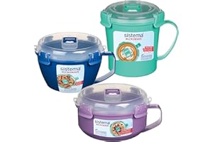 Sistema Mikrowellen-Behälter | Mikrowellen-SuppentassePorridge-Schale & Nudel-Schale | Mikrowellengeeignete Lebensmittelbehälter mit Dampfventil | 3 Stück