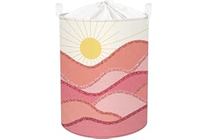 Clastyle 45L Cesta Indumenti Sporchi Pieghevole Boemia Rosa Cesto Biancheria Sole con Manici Impermeabile per Lavanderia, 36 * 45 cm