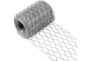 Muzhira Chicken Wire Mesh, 10cm x 6m Galvanized Hexagonal Garden Netting Fencing, for Pet Poultry Animal Rabbit Chicken Fencing/DIY Craft and Home Decoration