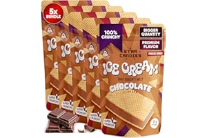 Star Candies Chocolate Freeze Dried Ice Cream Sandwich | No Melting Freeze Dried Sweets | Crunchy & Delicious Camping Food | Premium Astronaut Ice Cream Sandwich | Space and Astronaut Snack | 5 count