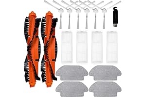 APZOVO Ricambio Accessori per Xiaomi Mi Robot Vacuum Mop 2S/ Mop Pro/Mop P/ STYJ02YM, Xiaomi Robot Vacuum S12/ S10 EU, 2 Spazzola Principale, 4 HEPA Filtro, 6 Spazzola Laterale, 4 Panno