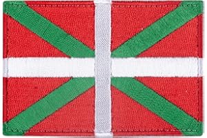 Parche Bordado de Bandera de Comunidades de España con parte trasera de gancho y bucle by Elitex Training (Pais Vasco)