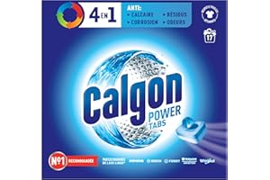 Calgon tablettes 4en1, anticalcaire, anti-corrosion, protège des résidus et odeurs - 17 tablettes