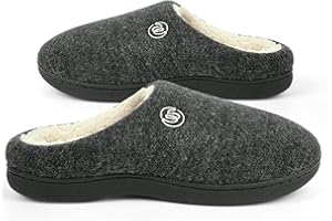 Wostock Pantoufle Femme Chausson Homme Chausson Sherpa Chaud Slippers Accueil Chaussures Confortable et Antidérapant Pantoufles Femme Homme Hiver