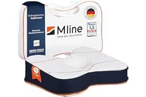 M LINE Athletic Pillow – Kopfkissen Nackenschmerzen - Orthopädisches Seitenschläferkissen mit Butterfly-Design, Ergonomisches Nackenstützkissen, Memory Foam Kopfkissen, Orthopädische Testsieger