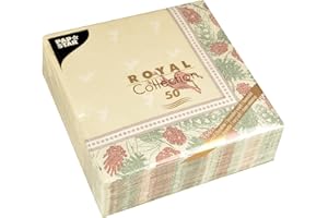 ‎PAPSTAR Papstar, 50 Servietten "ROYAL Collection" 1/4-Falz 40 cm x 40 cm "Majestic Deer", #85654