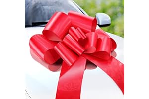 Zoe Deco Big Car Bow (Red, 58 cm / 23 Inch), Gift Bows, Birthday Bow, Huge Car Bow, Car Bows, Big Red Bow, Christmas Bows for Cars, Gift Wrapping