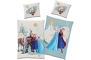‎DISNEY Disney Eiskönigin Frozen Bettwäsche 200 x 135, 80 x 80, 100% Baumwolle