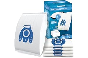 20 Stück Beutel Kompatibel mit Miele Staubsauger Complete C3/Complete C2/Classic C1/S2/S4/S5/S6/S8 3d Efficiency GN Staubsaugerbeutel, mit 5x Motorschutz-＆ 5x Abluft-Filter, Ersatzt 9917730