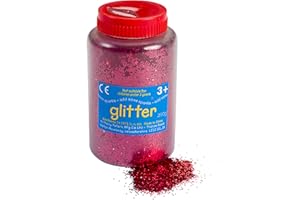 CRAFTPLAY Glitter | 250gram tub with Easy Pouring, resealable lid | Glitter Art | Red