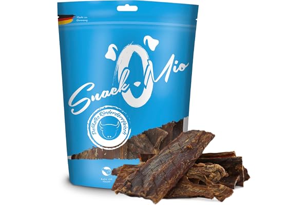 SNACKOMIO - Friandise premium pour chiens - viande de bœuf séchée délicate, sans céréales, paquet de 1 (1 x 600g)