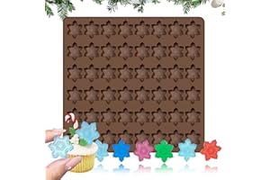 RHSEMI 48 Cavità Natale Stampo per Cioccolatini, stampi in silicone per caramelle, Antiaderenti Stampo per Dolci Torte a Tema Natalizio, a forma di fiocco di neve, per Torte,Biscotti,Muffin,Caramelle,Cupcake