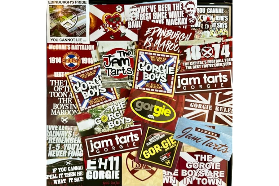 100 x Stickers for Hearts Fans - Inspired by Heart of HMFC Midlothian Ultras Scarf Flags Banners