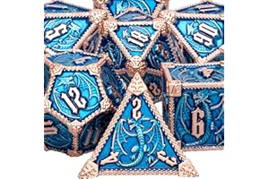 ARUOHHA Jeu de dés DND en métal Donjons et Dragons avec coffret cadeau - Dés polyédriques à 6 faces pour RPG, Pathfinder, Warhammer - Jeux de société D&D - D20 D12 D10 D8 D6 D4