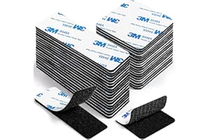 LLNRC Scratch Autocollant Double Face,Bande Scratch Agrippantes Adhésives Extra Fort,12 Pièces Noir Puissant Double Face Réutilisable pour Ménage,Bricolage