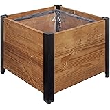 Amazon Basics - Pflanzgefäß aus recyceltem Holz, quadratisch, 45 x 45 cm