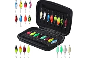 BUCOMTU 16 Stücke Spoons Forelle Set Forellenköder,2.5g/3.5g/5g Angelzubehör mit Aufbewahrungsbox Kunstköder Spinner Blinker Set,Forellen Blinker