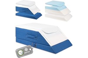 Ritalia Cuña elevar piernas con 3 Alturas para Mejorar la circulación, Almohada para piernas hinchadas y Varices - Cojin Reposapiernas con Espuma viscoelástica - Cojin piernas elevadas ortopedico