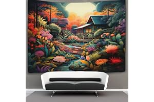 RNDKAUUIE 3D djungel koja-tryck väggfilt heminredning sängkläder affisch väggkonst gobeläng gobelänger vägghängande mjuk polyester för sovrum vardagsrum sovsal heminredning 150 cm x 200 cm