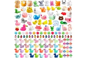 XIMISHOP 150PCS Mini Resin Animals，54 Styles Cute Tiny Small Resin Animals Little Miniature Plastic Animal Figurines for Micro Fairy Landscape Miniature Dollhouse Accessories