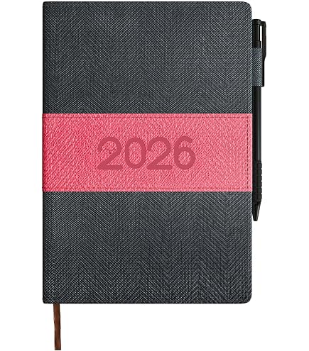 LEUCHTTURM1917 Agenda Giornaliera Pocket (A6) 2026 – Copertina Rigida Port Red, Con Segnalibri E Chiusura Elastica, Lingua Inglese - Foto 1