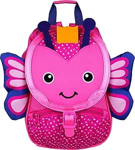 L'Ecole des Tann's Animaux L'Ecole des Tann's Le Papillon Children's Backpack - Pink, Petit sac à dos de 18,50 cm, Rose